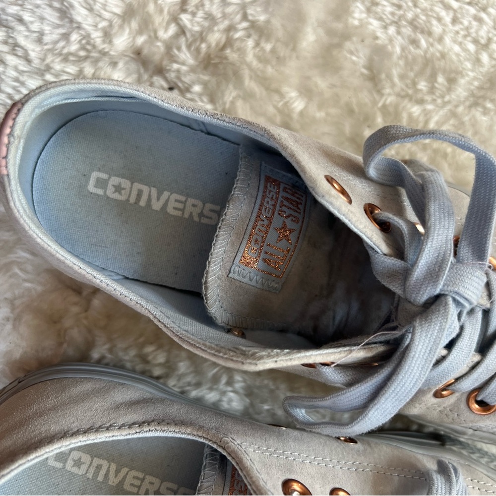 Converse Chuck Taylor All-Star Suede Low Top Sneaker | Light Blue - Picture 6 of 6